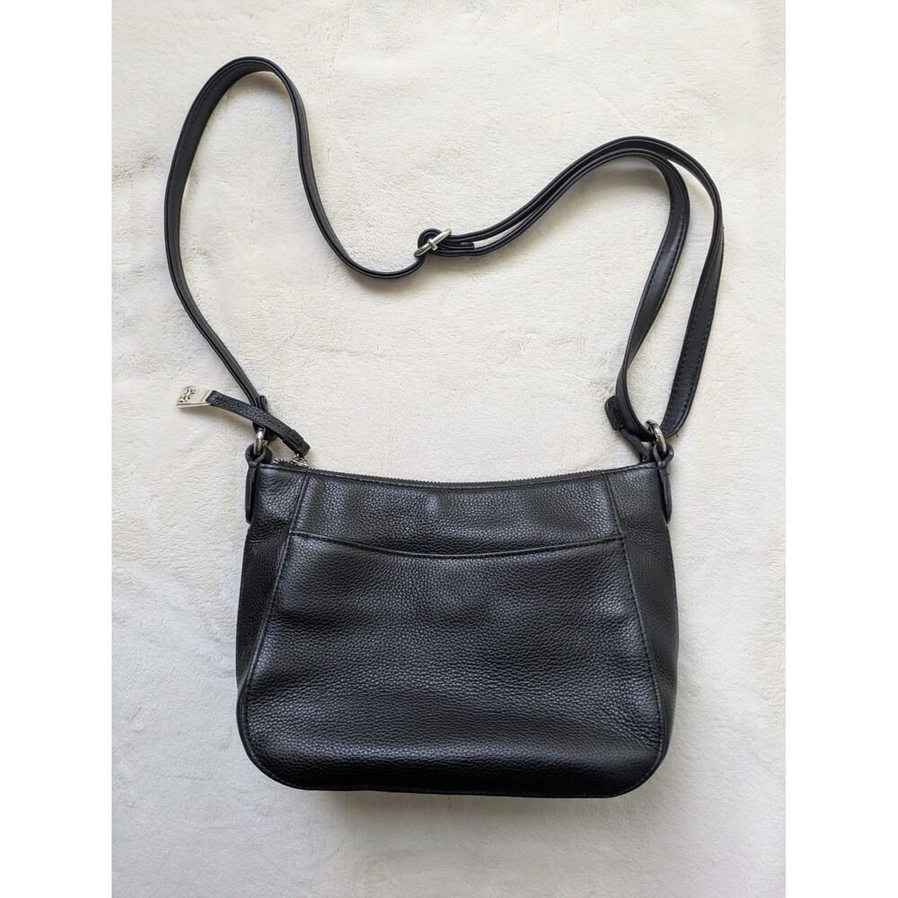 Brighton Crossbody Bag Black Pebble Leather F437652Adjustable Straps EverydayUse